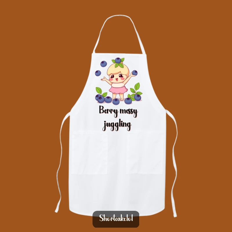 Funny Juggling Shortcake Blueberry Apron: Cook with Playful Skill