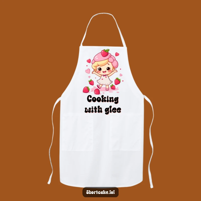 Funny Happy Shortcake Dance Apron - Joyful Berry Splatter Cooking Gift