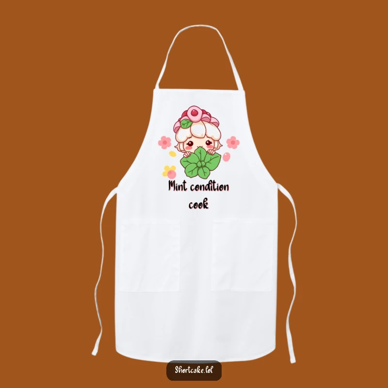 Funny Shortcake Peeking Apron: Bake Up Smiles with Dessert Fun!