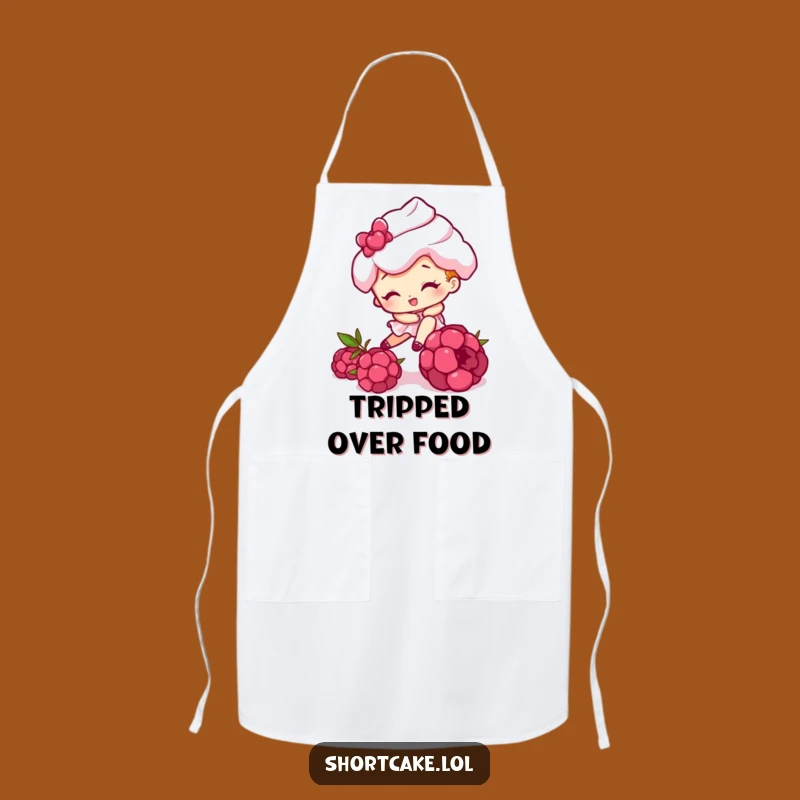Funny Tripping Shortcake Apron - Hilarious Kitchen Mishap Gift