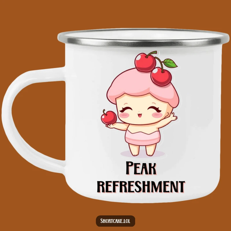 Funny Cherry Hat Shortcake Camping Mug: Sweet Adventures, Topped Off!