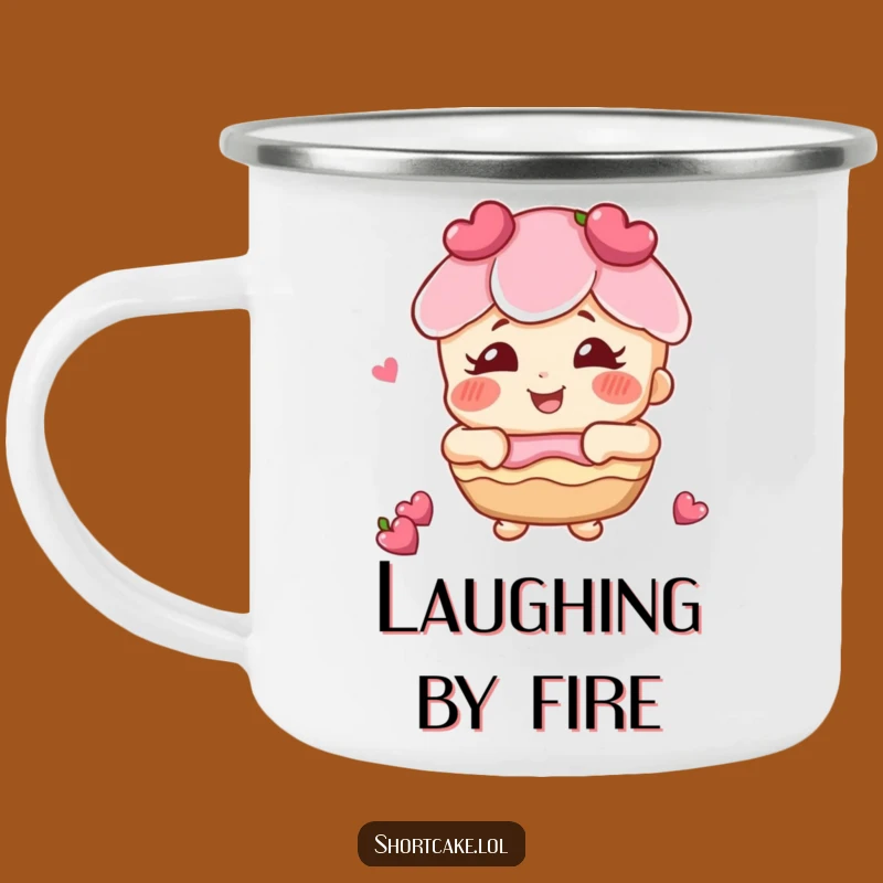 Funny Giggling Shortcake Camping Mug: Cheerful Sips Outdoors, Perfect Funny Gift