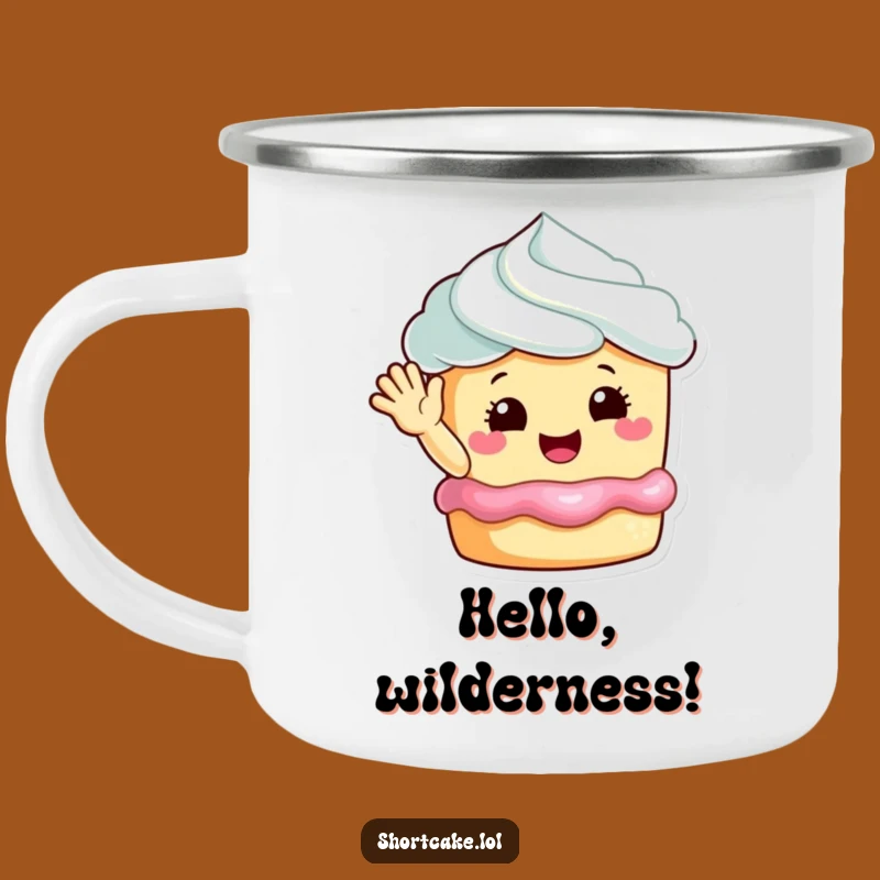 Funny Happy Shortcake Wave Camping Mug: Sweet Sips Outdoors, Perfect Funny Gift