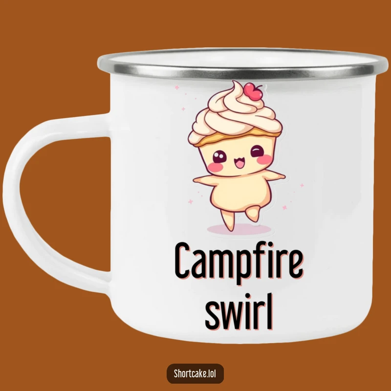 Funny Spinning Shortcake Camping Mug - Cream Topping Outdoor Gift