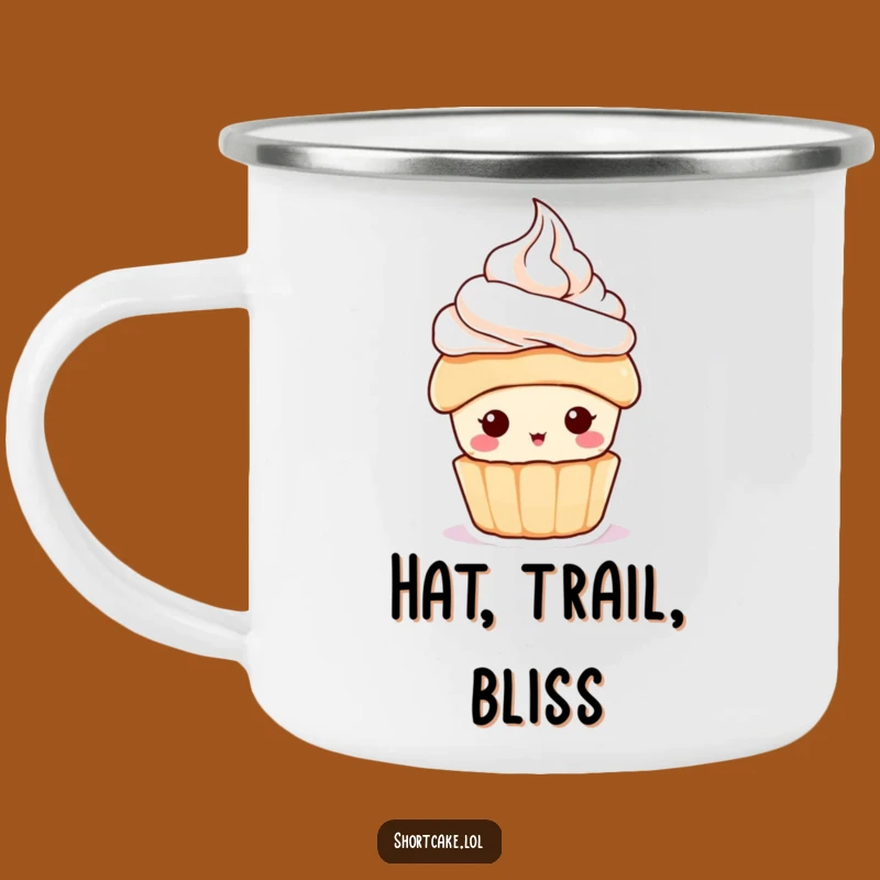 Funny Shortcake Hat Camping Mug: Durable Dessert Character Cup for Outdoor Fun Gift