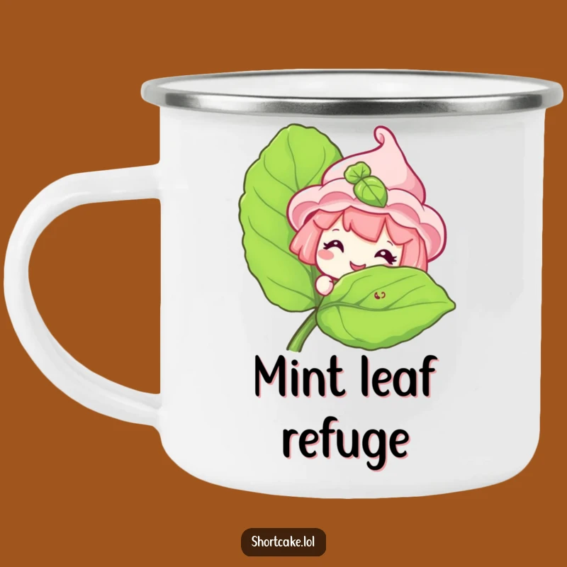 Funny Shortcake Peeking Camping Mug: Outdoor Sweet Dessert Drinkware, Great Funny Gift