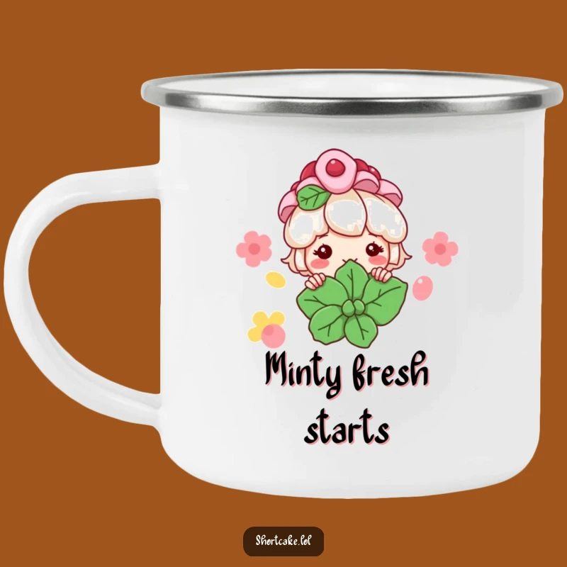 Funny Shortcake Peeking Camping Mug: Sweet Sips with a Grin