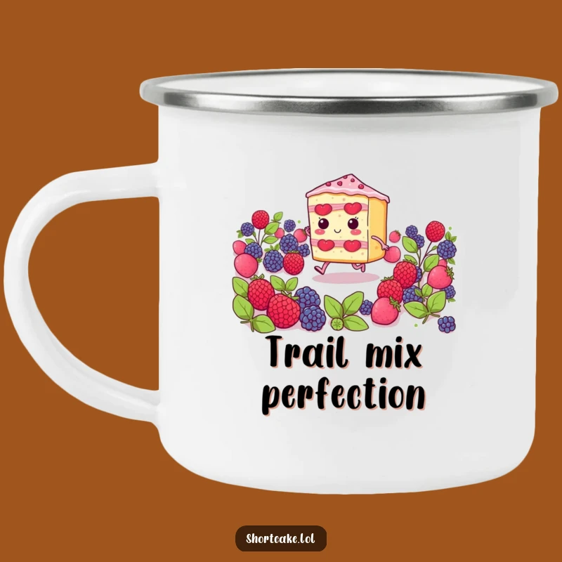 Funny Shortcake Skipping Slice Camping Mug: Sweet Adventures Start Here