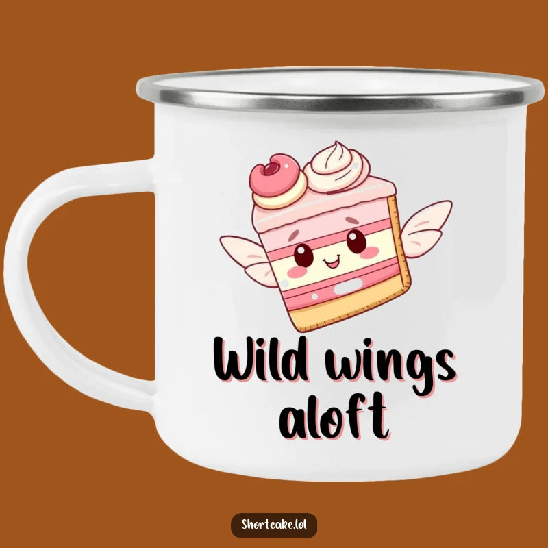 Funny Flying Shortcake Slice Pastry Wings Camping Mug - Adventure Fuel