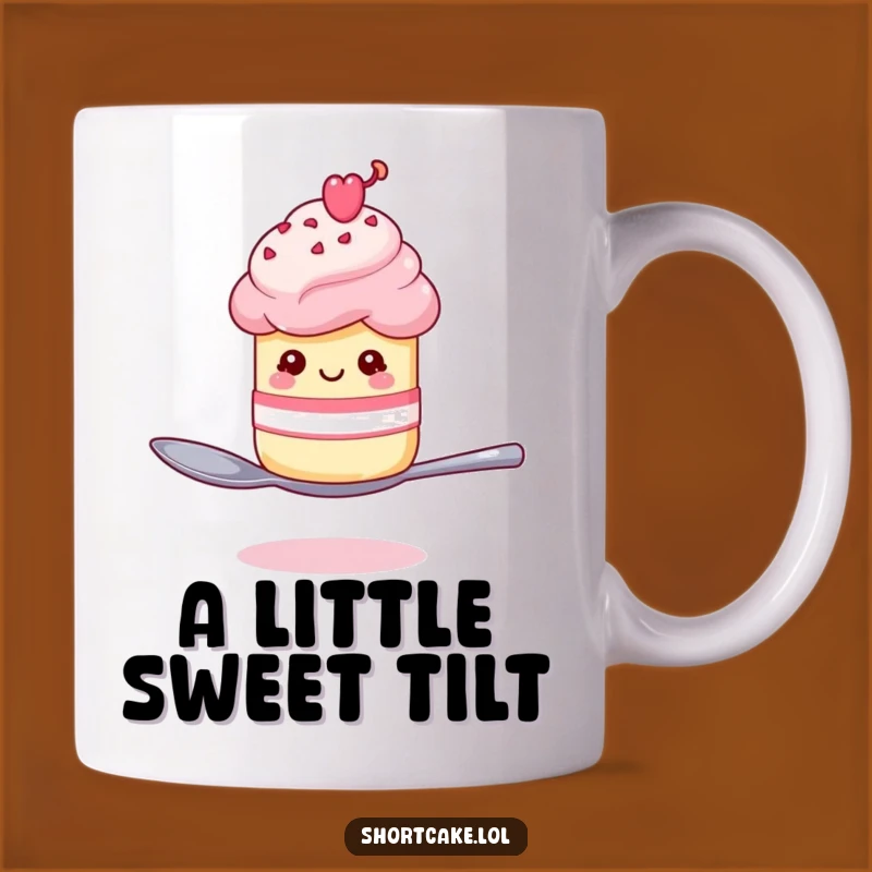 Funny Winking Shortcake Spoon Mug: A Playful Treat, Perfect Funny Gift for Sweet Tooths