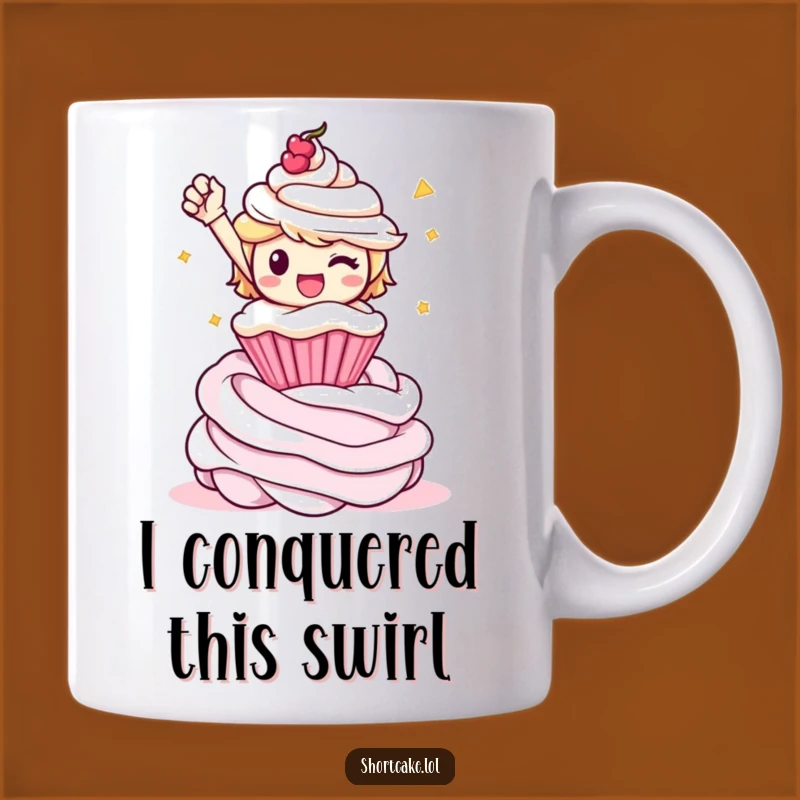 Funny Shortcake Triumph Mug - Hilarious Whipped Cream Hero Gift