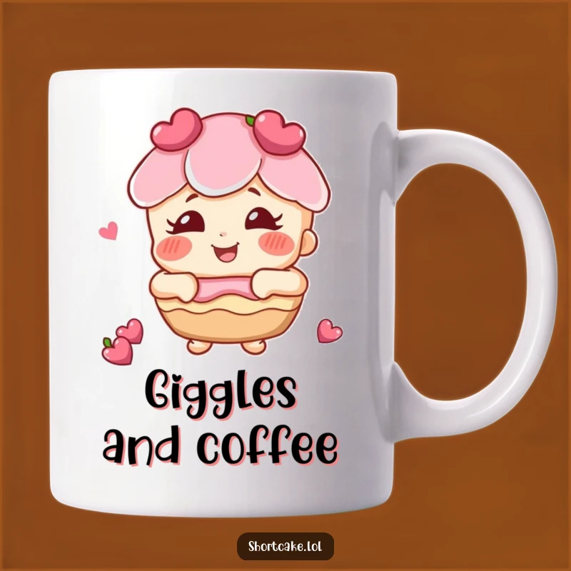Funny Giggling Shortcake Mug: Cheerful Dessert Fun, Perfect Funny Gift for Joyful People