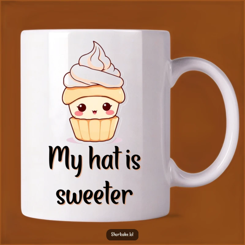 Funny Shortcake Hat Mug: Adorable Dessert Character Perfect for a Sweet Gift
