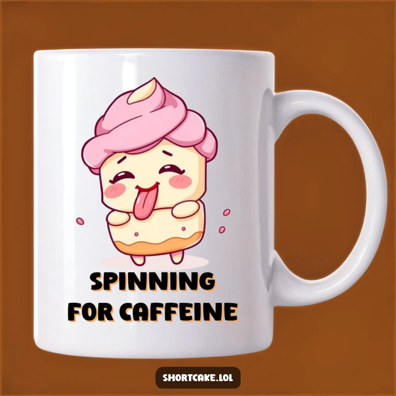 Funny Spinning Shortcake Face Mug – Hilarious Treat For Coffee Lovers!