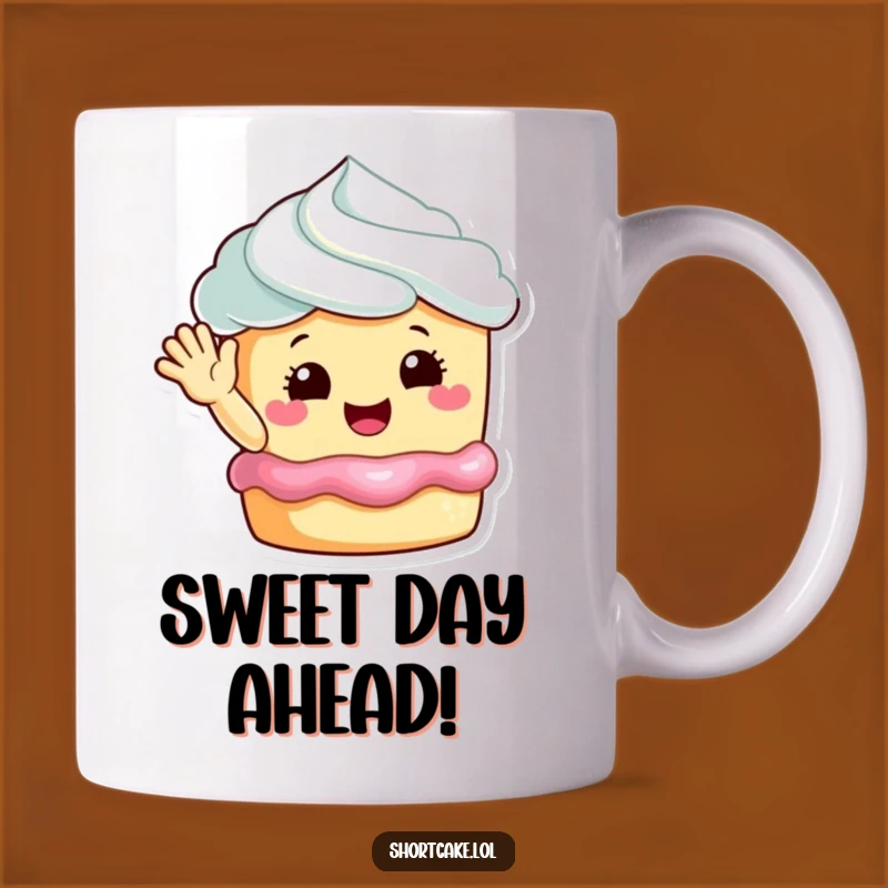 Funny Happy Shortcake Wave Mug: A Sweet Greeting, Perfect Funny Gift for Dessert Lovers