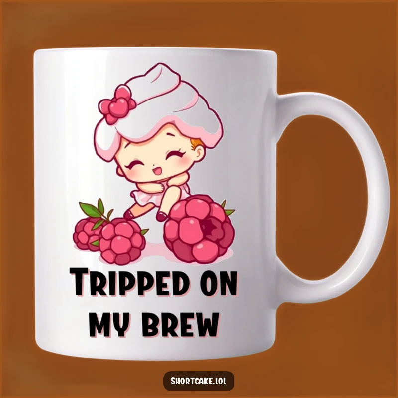 Funny Tripping Shortcake Mug - Hilarious Dessert Mishap Gift