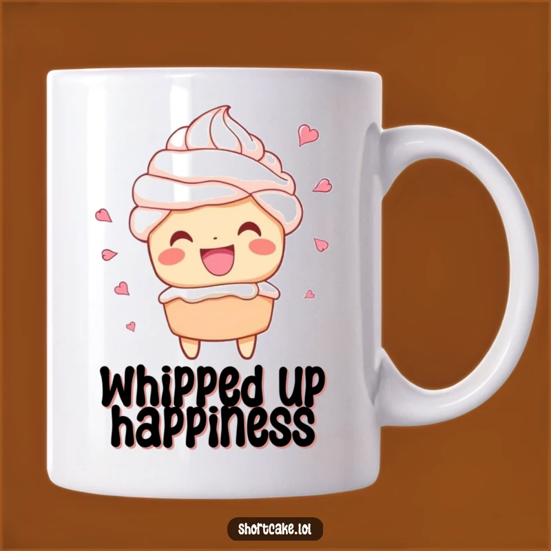 Funny Shortcake Grin Mug: Joyful Whipped Cream Dessert Lover Gift
