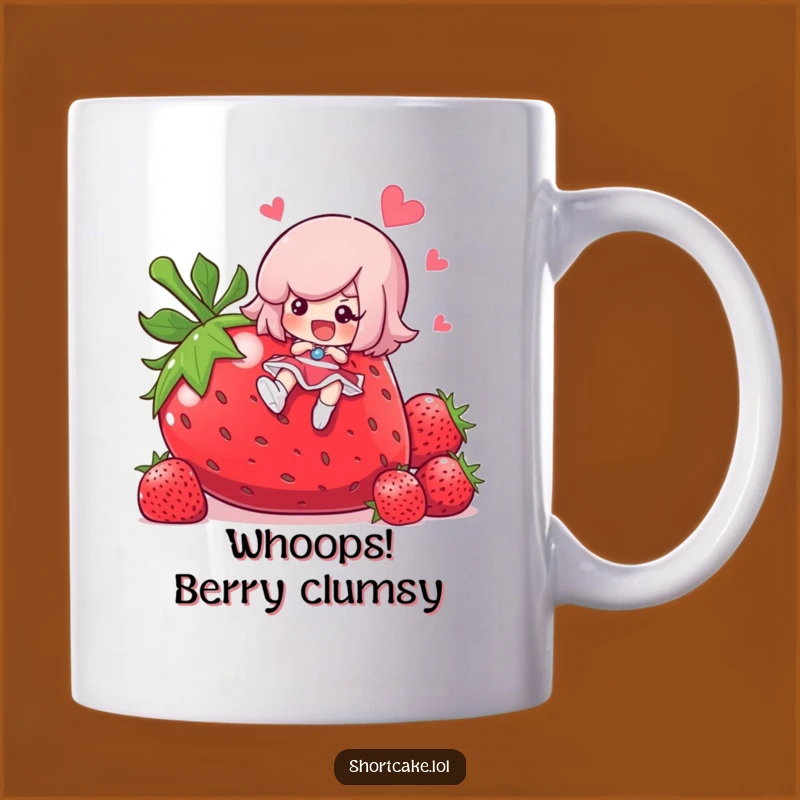 Funny Shortcake Slipping Mug - Hilarious Dessert Disaster Gift