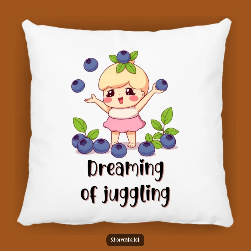 Cute Funny Juggling Shortcake Blueberry Pillow: Add Playful Comfort