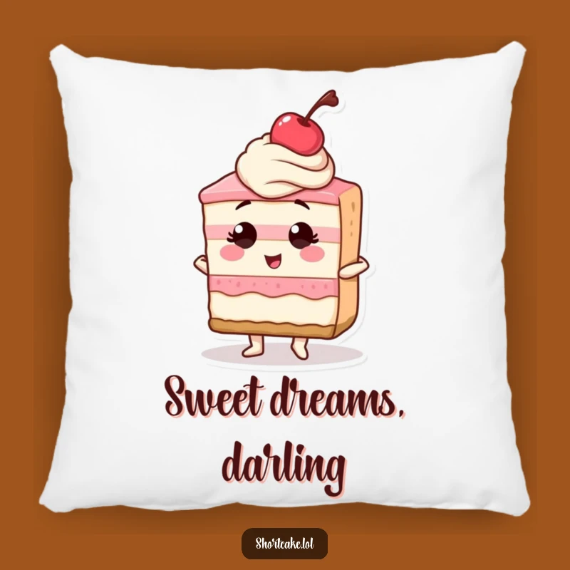 Funny Confident Shortcake Slice Cherry Pillow - Plush Comfort & Sass