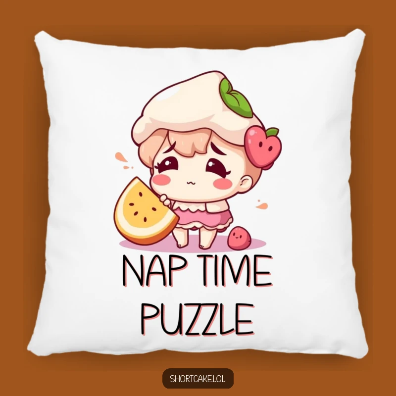 Funny Confused Shortcake Pillow: Cozy Mismatched Fruit Decor Gift