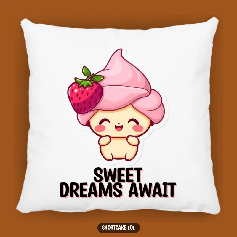 Funny Shortcake Pillow: Happy Berry Cushion, Perfect Cozy Humorous Gift