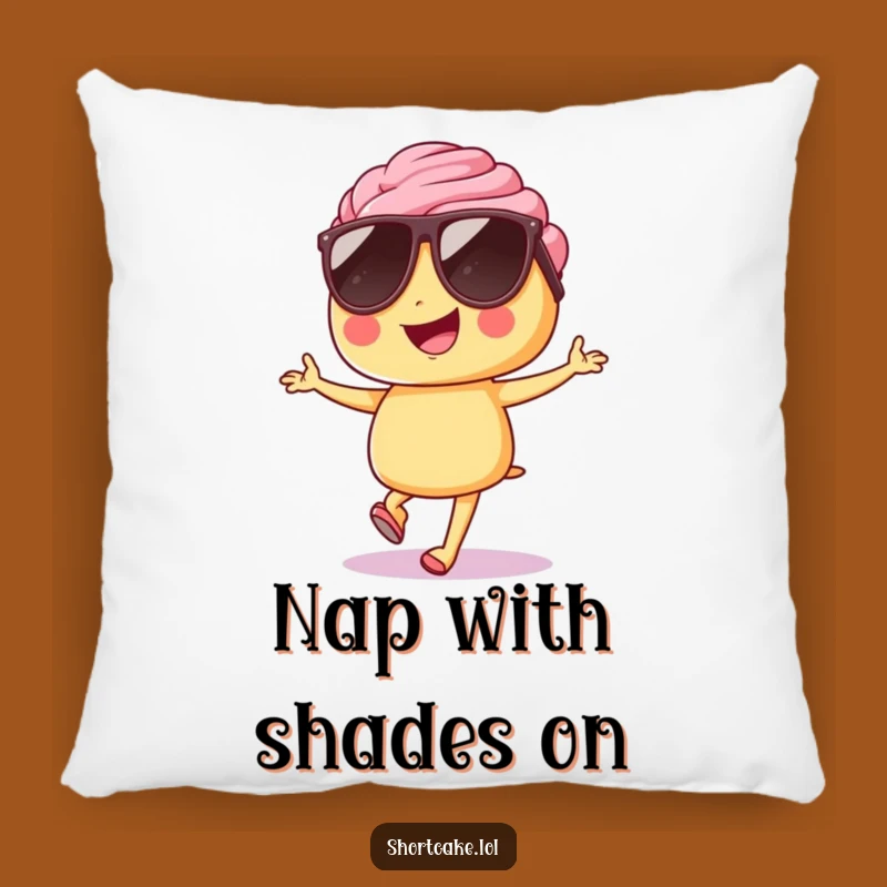 Funny Shortcake Sunglasses Hop Pillow - Cozy Up With Humor!
