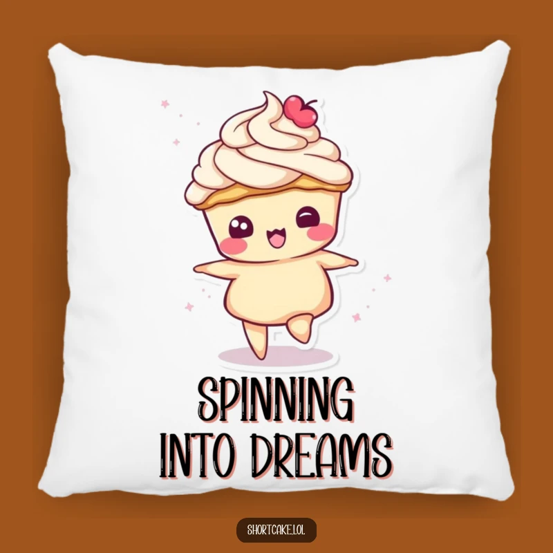 Funny Spinning Shortcake Pillow - Cream Topping Accent Pillow