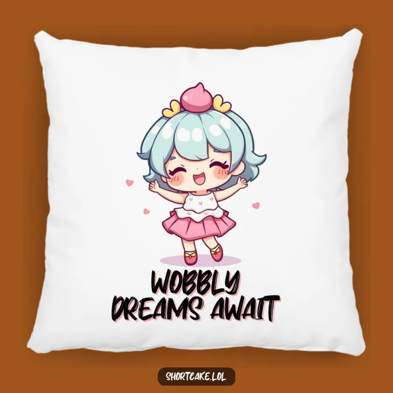 Funny Wobbly Shortcake Pillow: Cozy Dance Decor Gift