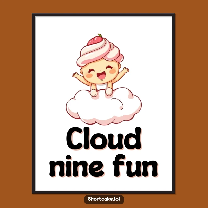 Funny Giggling Shortcake Digital Print: Heavenly & Joyful Decor Gift