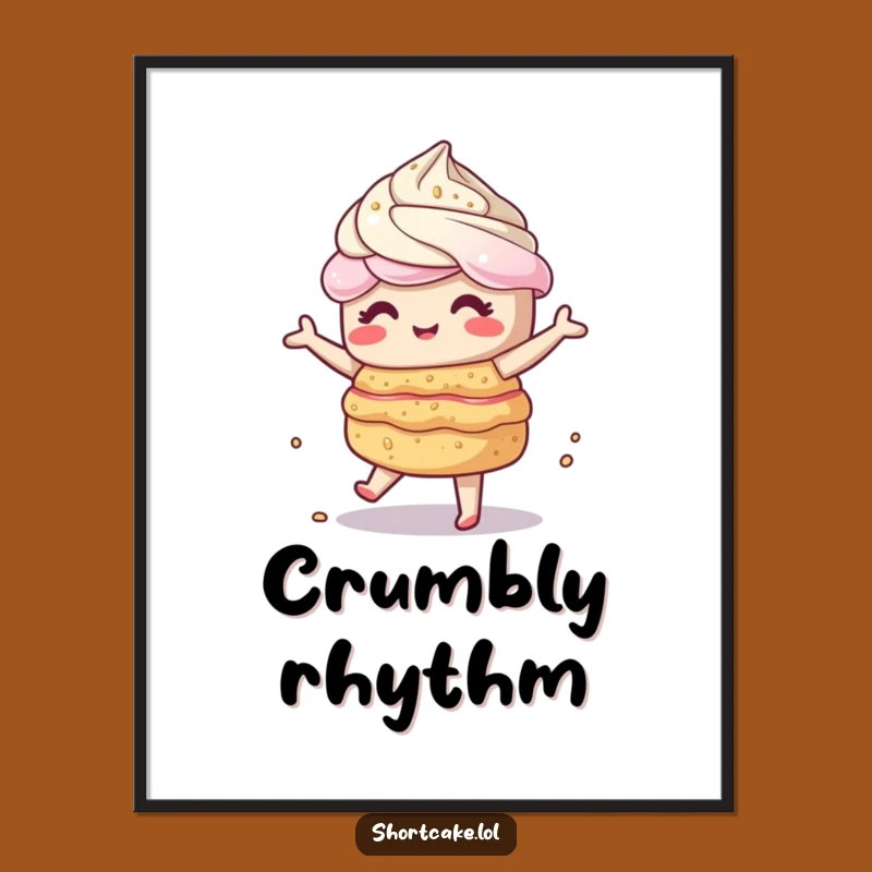 Funny Wobbling Shortcake Digital Art: Instant Dance Energy for Your Walls