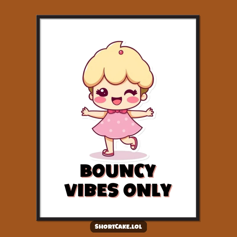 Funny Cheerful Shortcake Digital Print - Instant Happy Wall Decor