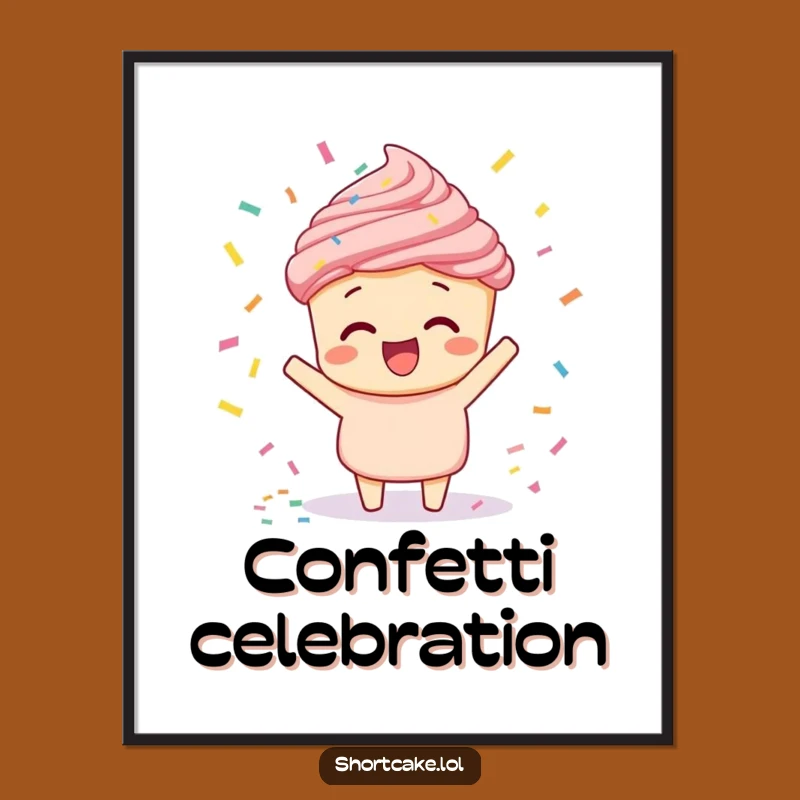 Funny Confetti Shortcake Digital Art: Instant Festive Decor, Perfect Funny Gift