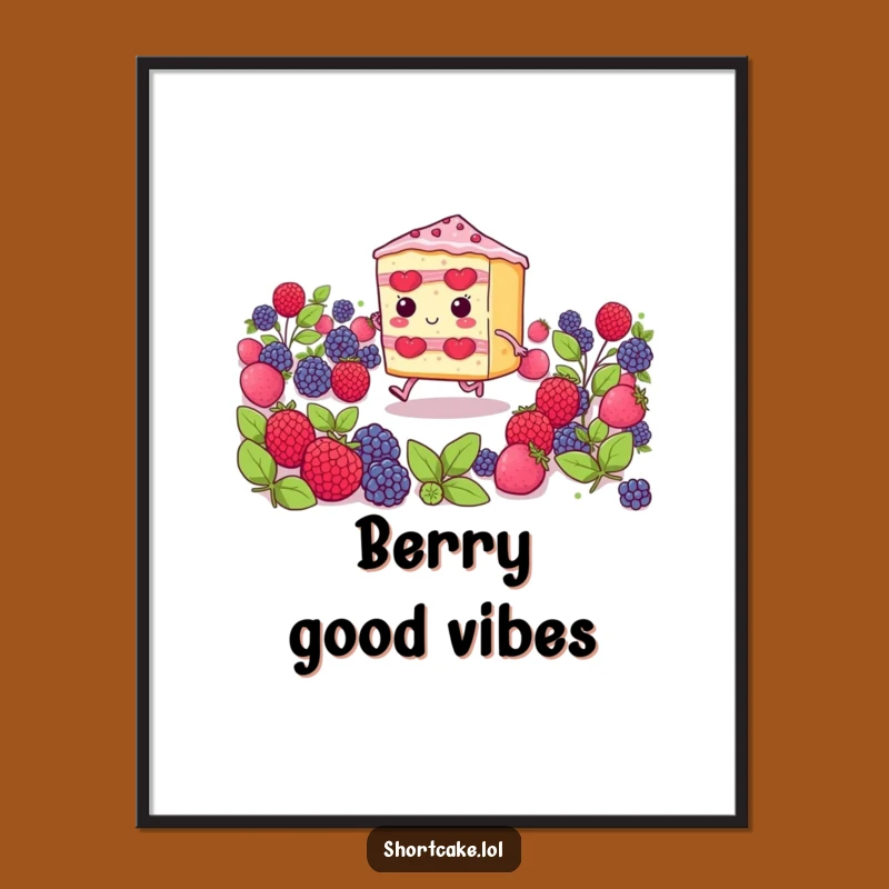 Funny Shortcake Skipping Slice Digital Print: Instant Sweetness for Your Walls