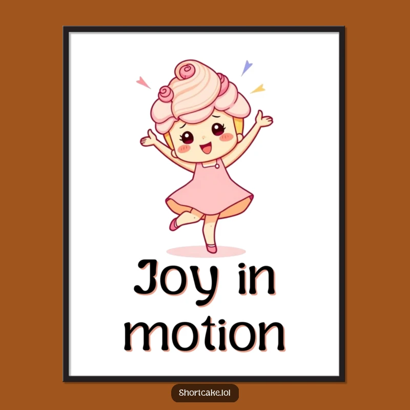 Funny Shortcake Pirouette Digital Art: Instant Joyful Dessert Decor Gift
