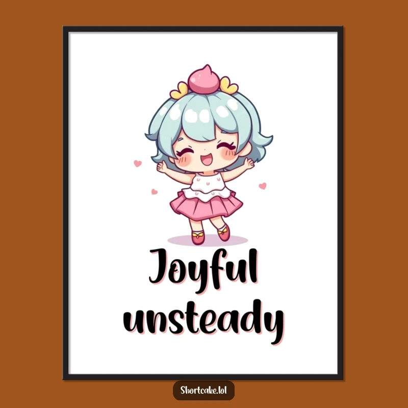 Funny Wobbly Shortcake Digital Art: Instant Joyful Dance Decor Gift