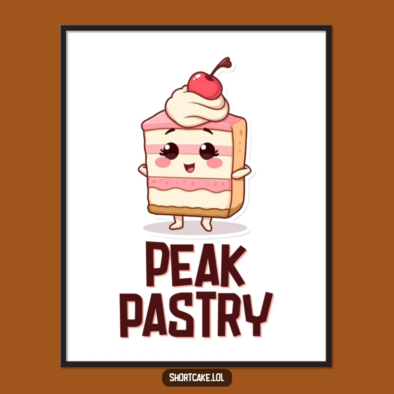 Funny Confident Shortcake Slice Cherry Digital Art - Instant Bold Decor