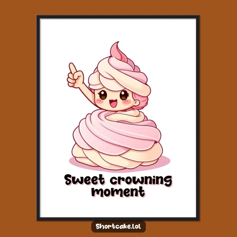 Funny Shortcake Triumphant Digital Art: Sweet Victory Instant Download, Perfect Funny Gift