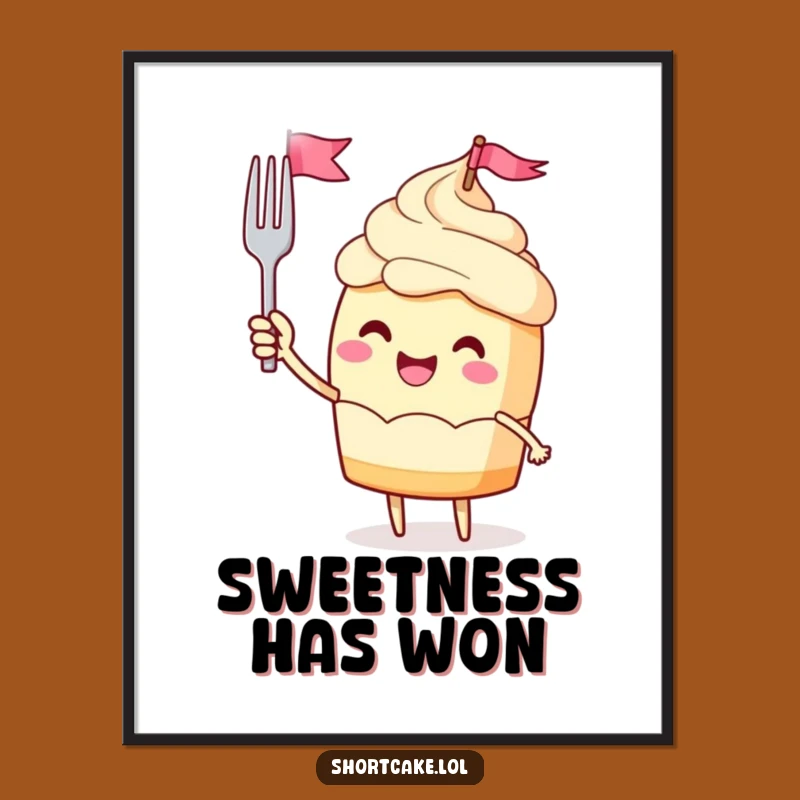 Funny Jubilant Shortcake Flag Digital Art: Instant Celebratory Decor