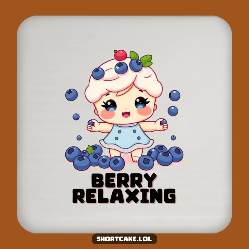 Funny Shortcake Juggling Coaster: Blueberry Chef Protector, Humorous Sweet Gift