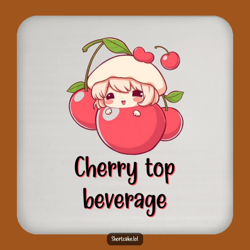 Funny Shortcake Coaster: Protect Tables With a Cherry Peek!
