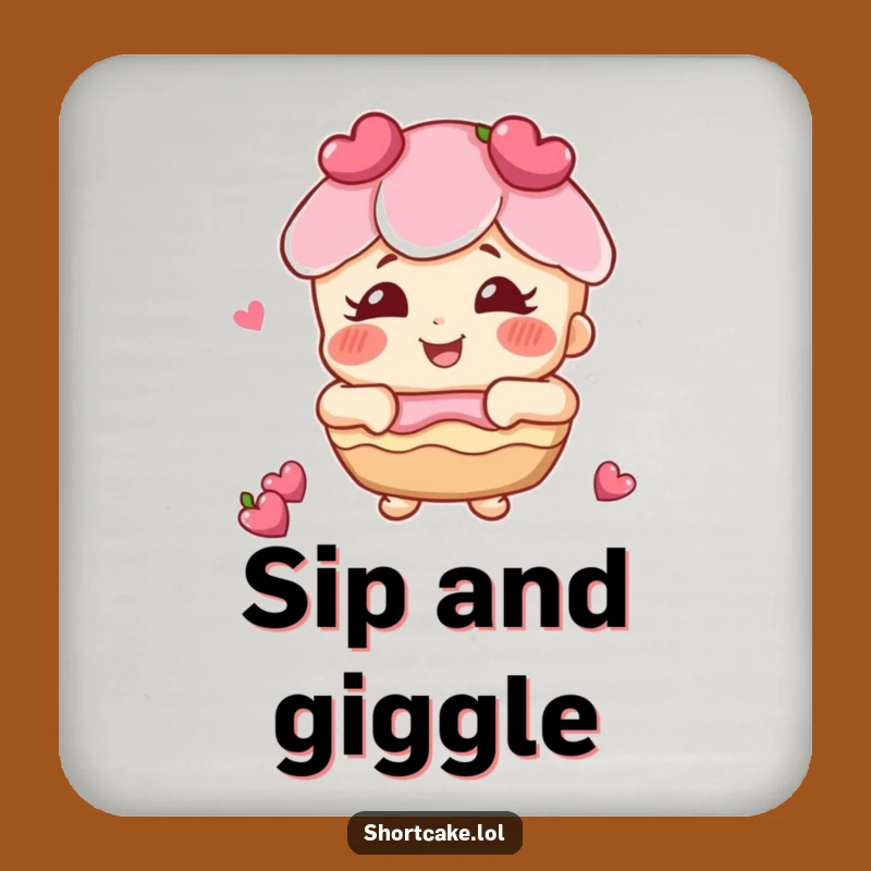 Funny Giggling Shortcake Drink Coaster: Protect Surfaces with Cheerful Style, Funny Gift