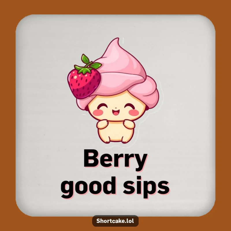 Funny Shortcake Coaster: Happy Berry, Protect Surfaces with Humorous Style Gift