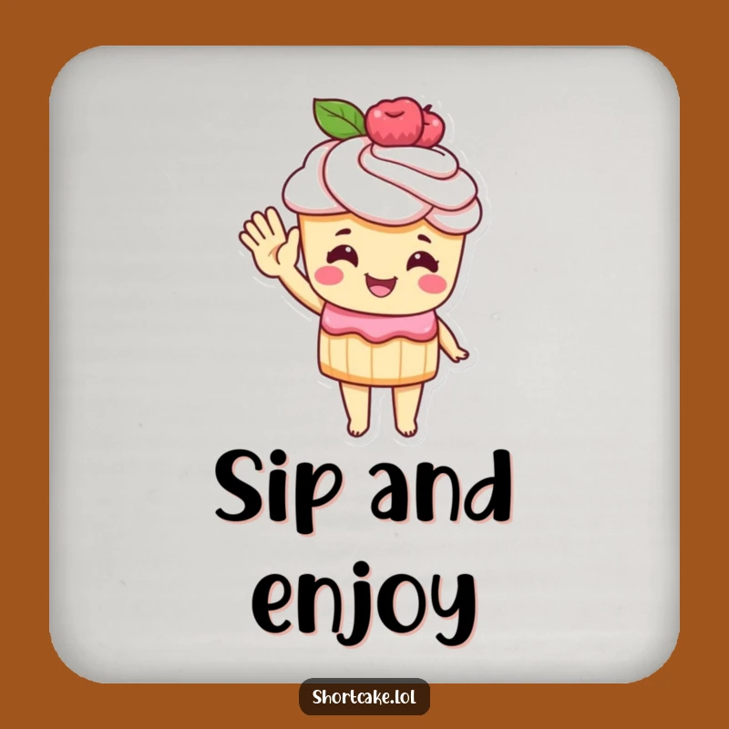 Funny Shortcake Coaster: Protect Surfaces With a Cheerful Pastry Wave!