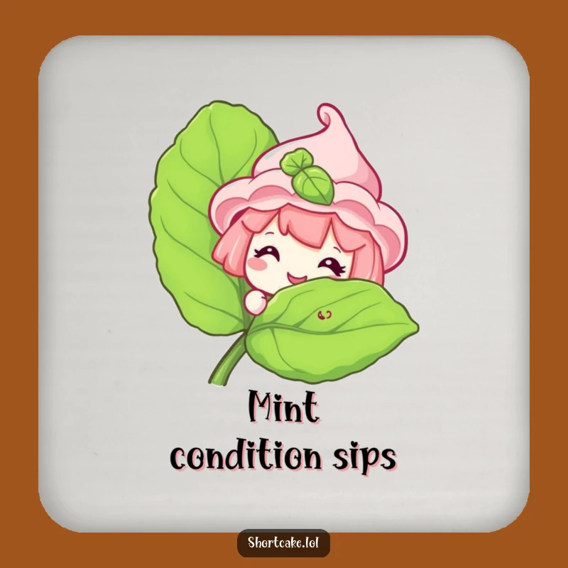 Funny Shortcake Peeking Drink Coasters: Protect Surfaces Sweet Style, Funny Gift Set