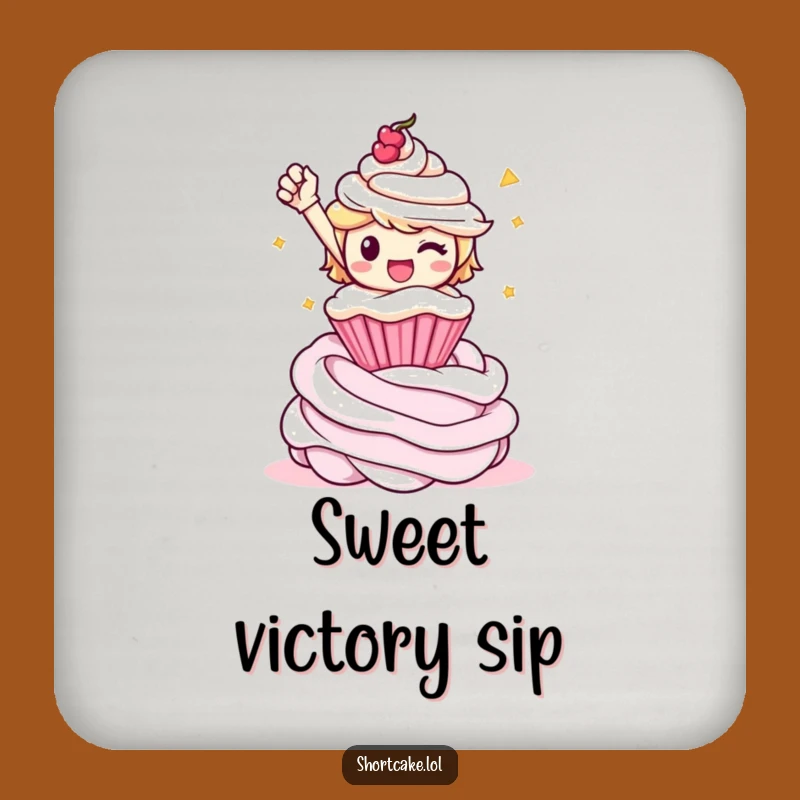 Funny Shortcake Triumph Coaster - Protect Surfaces with Whipped Cream Art Gift