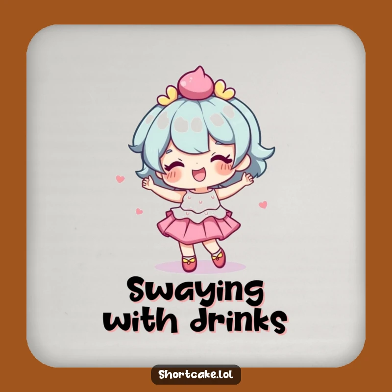 Funny Wobbly Shortcake Coaster Set: Protect Surfaces with Dance Fun Gift