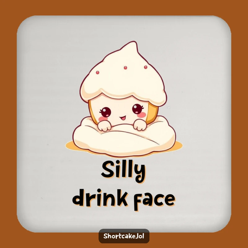 Funny Shortcake Face Coaster Set: Protect Surfaces with Sweet Humor