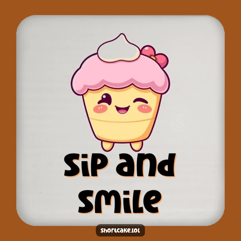 Funny Winking Shortcake Coaster: Protect Surfaces with Sweet, Playful Flair