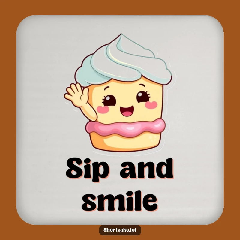 Funny Happy Shortcake Wave Drink Coaster: Protect Surfaces with Sweet Style, Funny Gift